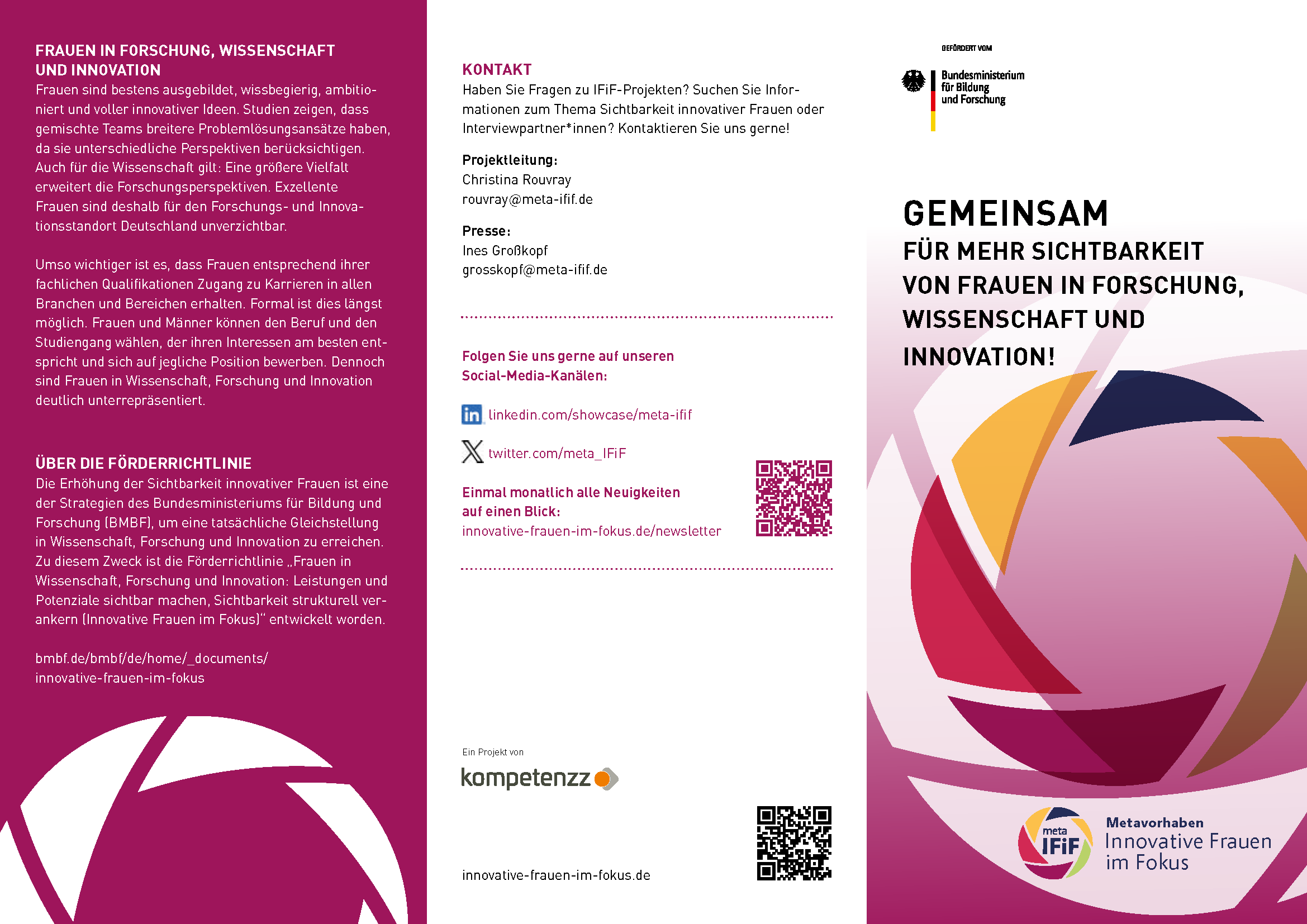 Flyer Metavorhaben "Innovative Frauen im Fokus"