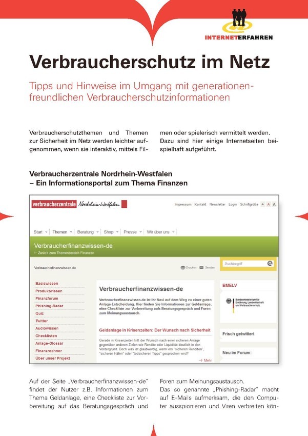 Verbraucherschutz im Netz  |  Handout